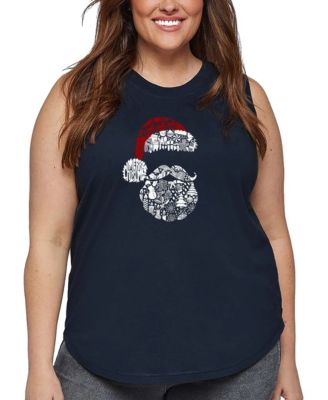 Plus Size Santa Pics Word Art Tank Top