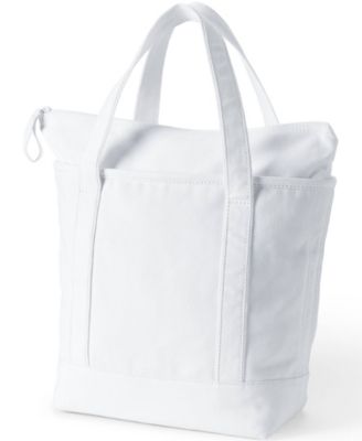 Medium Solid Color 5 Pocket Zip Top Canvas Tote Bag