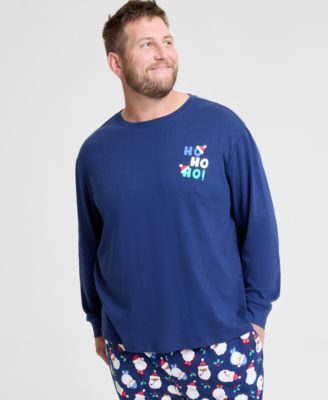 Men's Big & Tall Santas Cotton Pajama Set, Macy's Exclusive