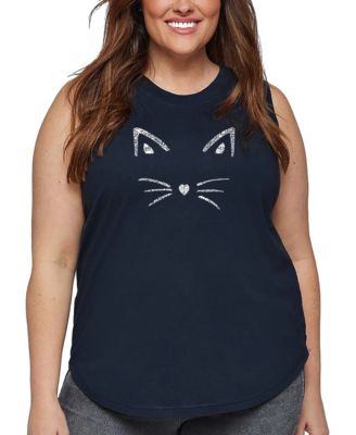 Plus Size Whiskers Word Art Tank Top