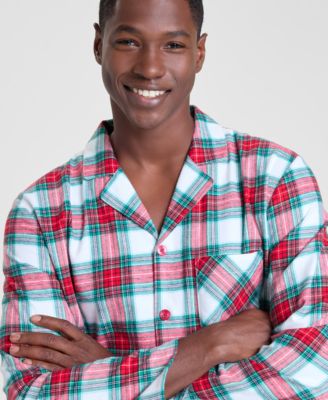 Men's Merry Plaid Notch Collar Matching Family Pajamas Set, Created for Macy's