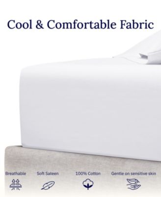 Soft 400 Thread Count 100% Cotton Deep Pocket Twin Fitted Sheet Only - Twin