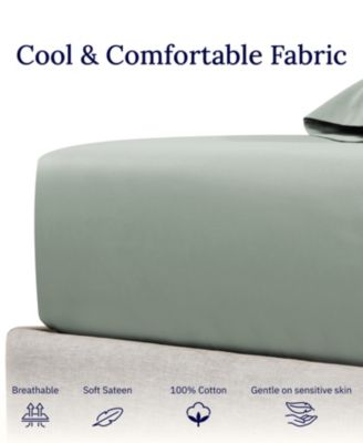 Soft 400 Thread Count 100% Cotton Deep Pocket King Fitted Sheet Only - King