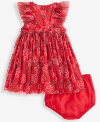Baby Girls 2-Pc. Floral-Print Tulle Dress & Bloomer Set, Macy's Exclusive