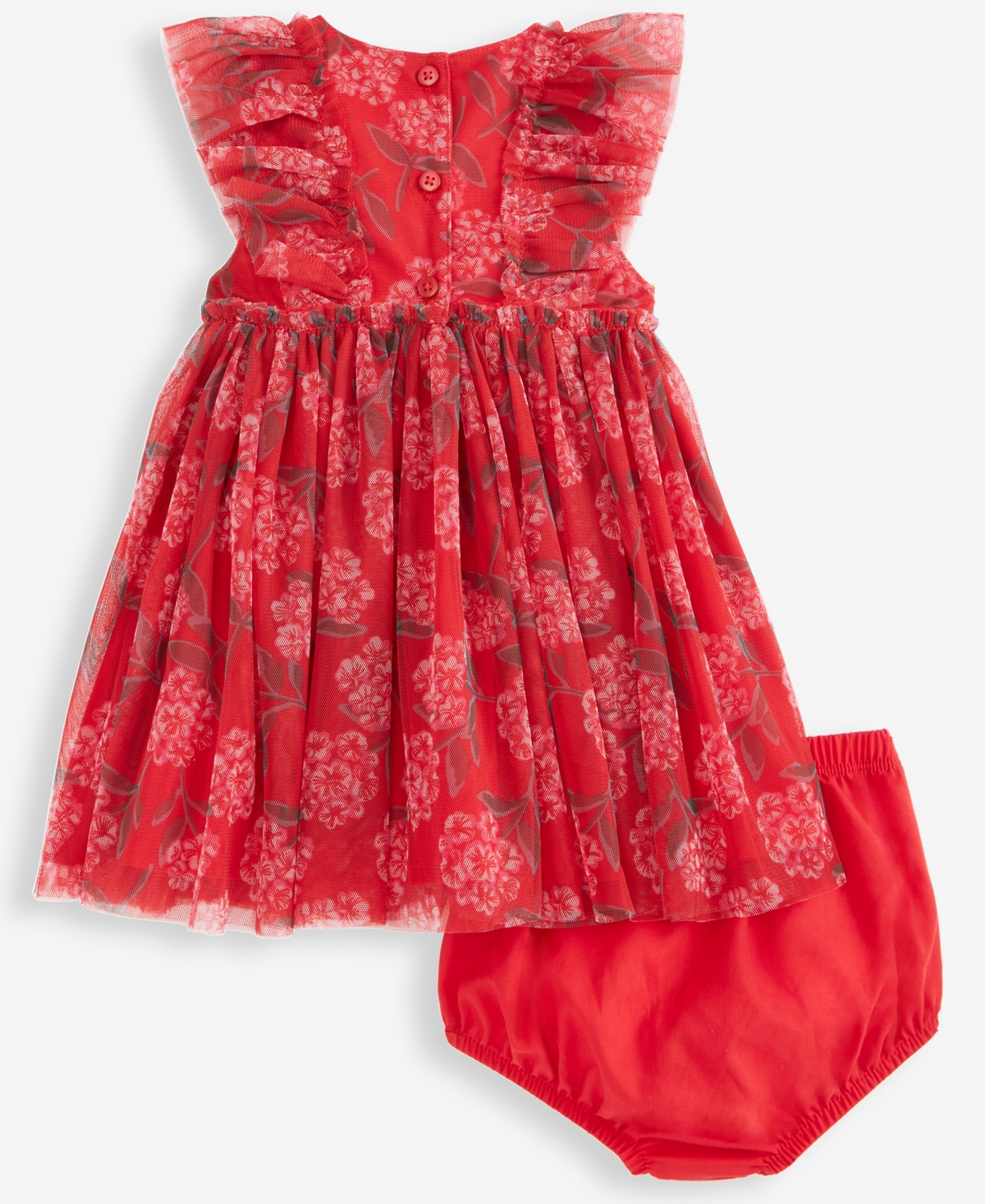 First Impressions Baby Girls 2-Pc. Floral-Print Tulle Dress & Bloomer Set, Macy's Exclusive