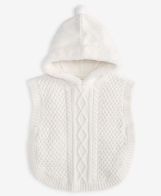 First Impressions - Baby Girls Cable-Knit Poncho