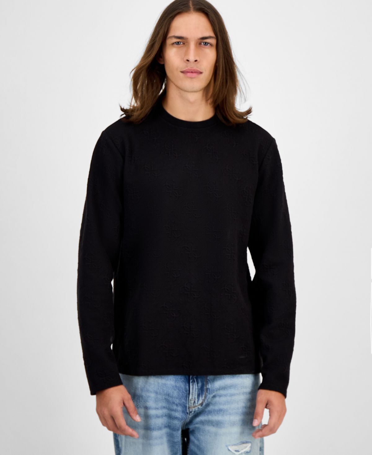 Мужской свитер с круглым вырезом и логотипом Quattro G