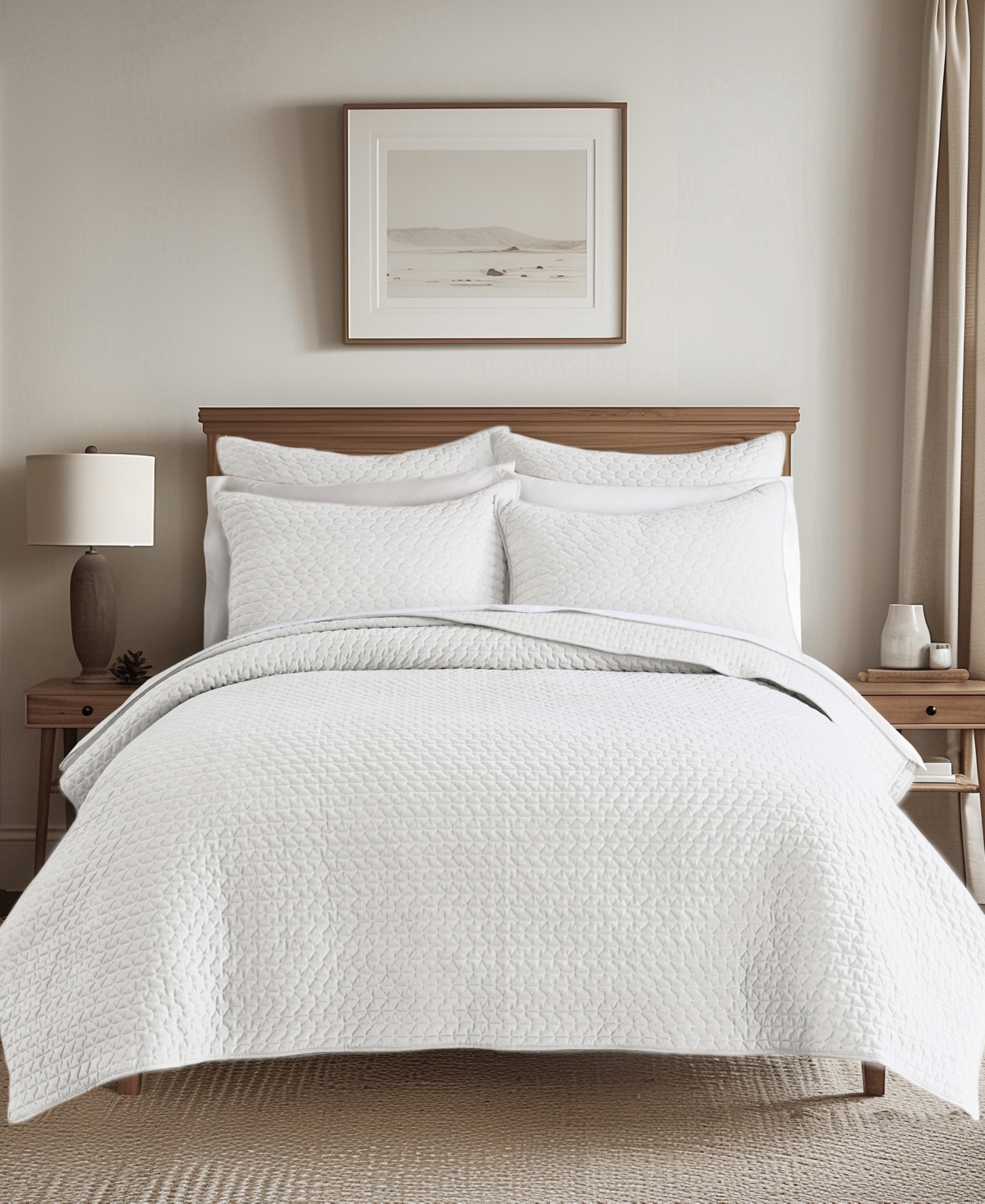 Levtex Velvet Stitch Reversible 3-pc. Quilt Set, Full/queen In White