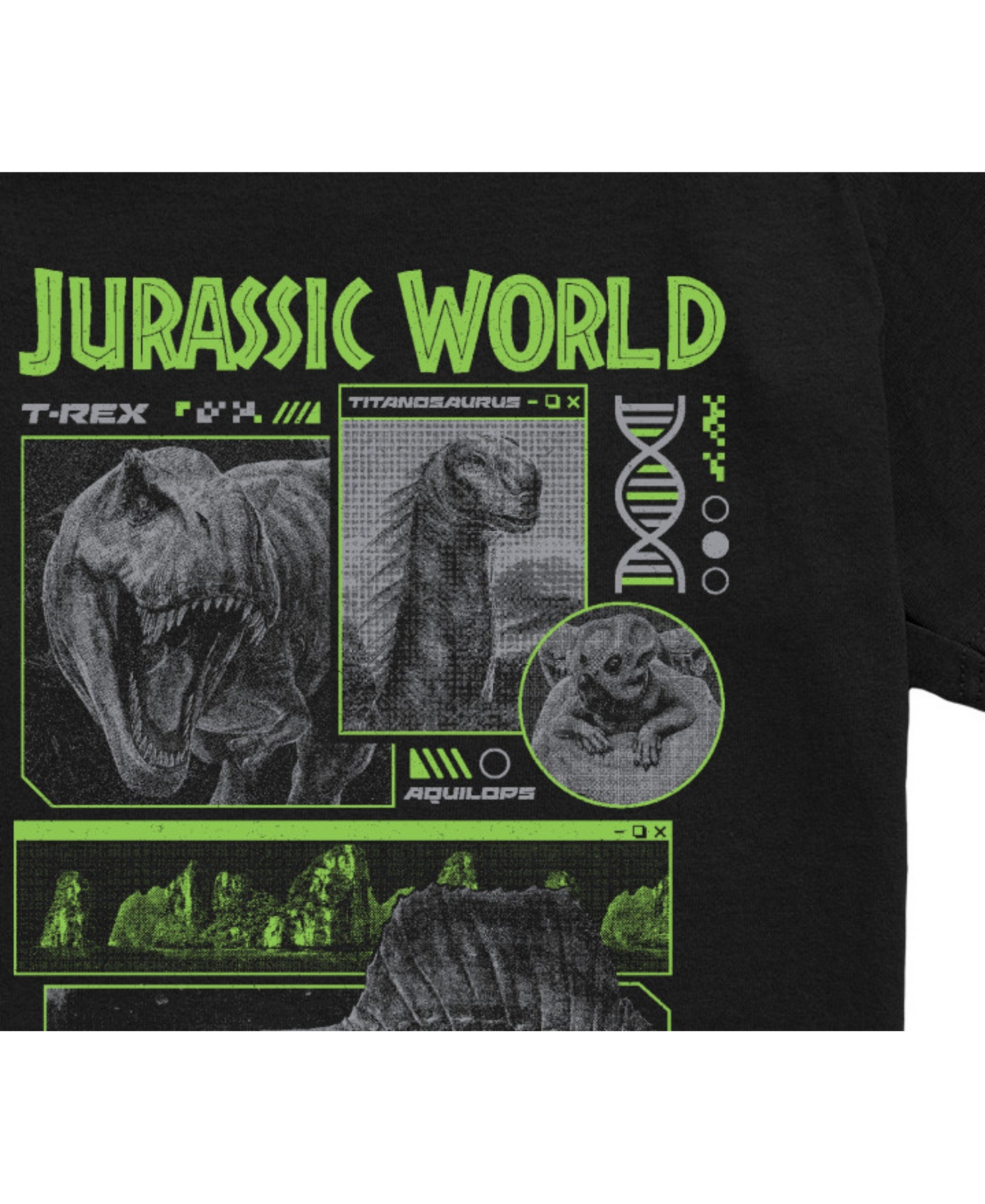 Jurassic Park Big Boys Live Action Jurassic World T-shirt In Black