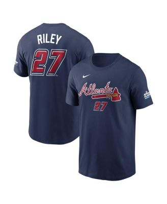 Nike - Men's Austin Riley Navy Atlanta Braves 2025 MLB Speedway Classic Name Number T-Shirt