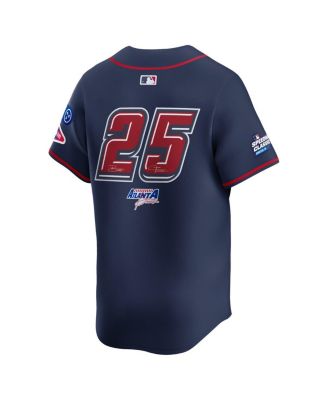 Men's 25 Navy Atlanta Braves 2025 MLB Speedway Classic Alternate Limited Jersey