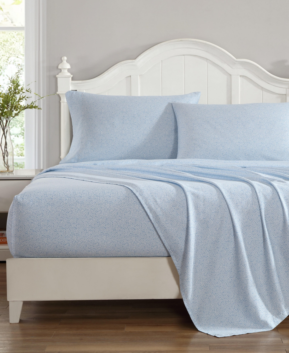 Laura Ashley 300 Thread Count Cotton Sateen 4-pc. Sheet Set, King In Blue