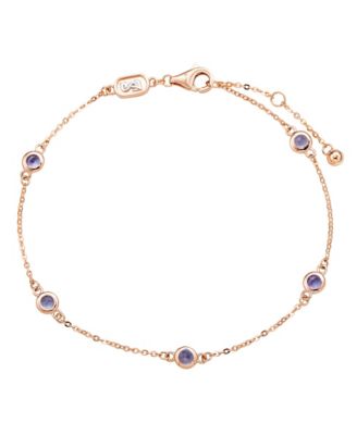 Suzy Levian .55 Cttw Round Cut Tanzanite Station Bracelet