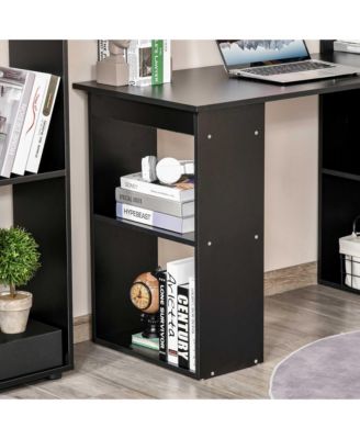 47" Home Office Computer Desk with 6-Tier Shelves,