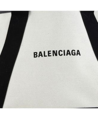 Medium Navy Cabas Canvas with Leather