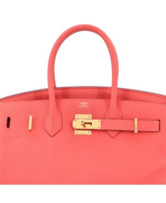 Pre-Owned Hermes Birkin 30 Handbag Red Epsom with Gold Hardware