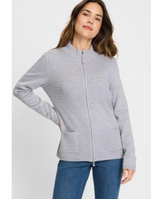 Women's Rib Knit Zip Front Cardigan