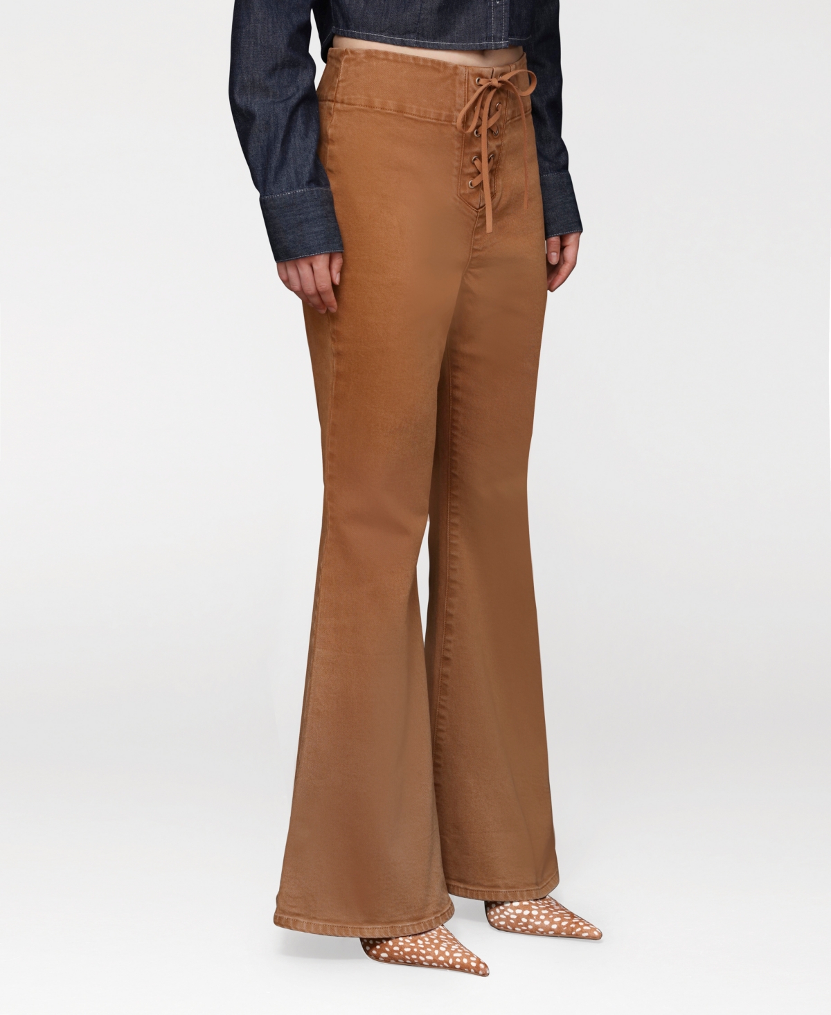 Avec Les Filles Women's Lace-Up Flare Pants
