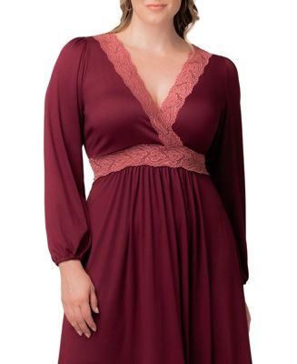 Women's Plus Size Lara Lace Trim Long Dress