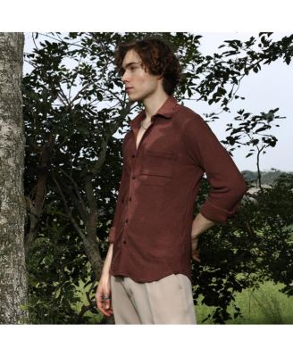 Men's Solid Tactile-Woven Shirt