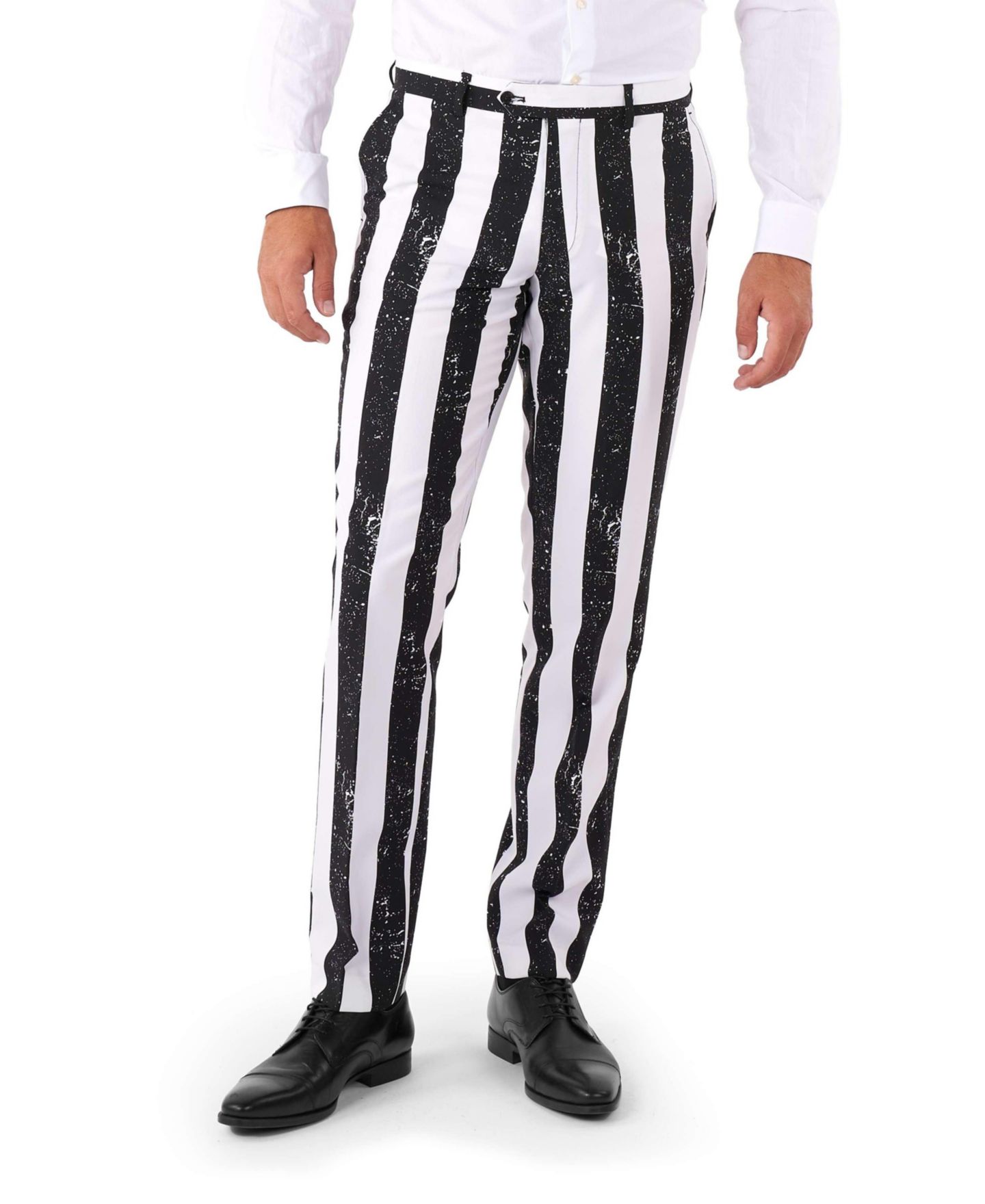 Мужские брюки OppoSuits Beetlejuice Premium Costume - 80s Halloween Outfit - Slim Fit - Black White - Includes Blazer, Pants and Tie, цвет: Чёрный — фото 7