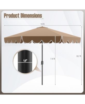 10 Feet Patio Umbrella Outdoor Market Umbrella with Crank Tilt Adjustment