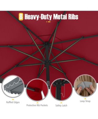 10 Feet Patio Umbrella Outdoor Market Umbrella with Crank Tilt Adjustment
