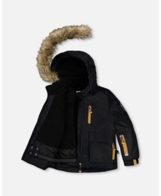 Boy Two-Piece Play Snowsuit with Contrast Jacket Brown Sugar - Toddler|Child