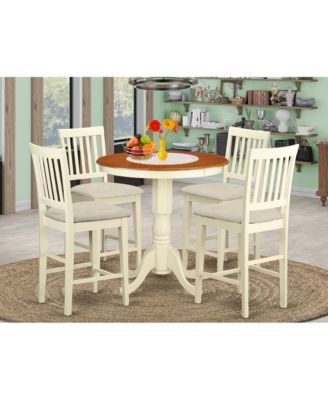 5 PC pub Table set - Kitchen dinette Table and 4 bar stools with backs