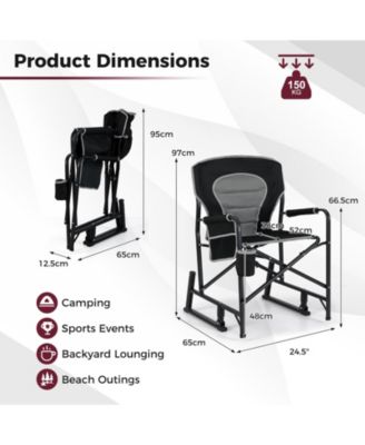Outdoor Rocker Camping Chair with Dual Springs and Padded Back
