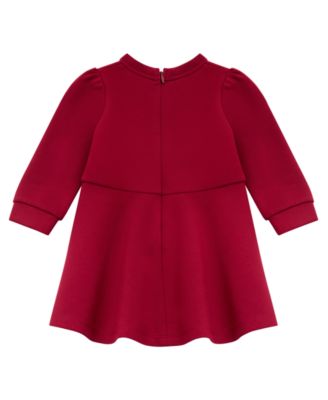 Baby Girls 2-Piece Ponte Long Sleeve Dress and Bloomer Set