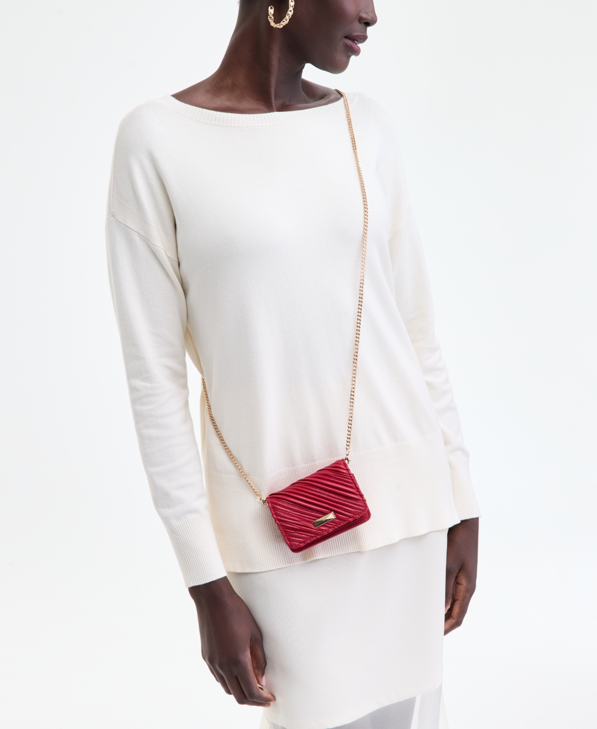 Inc International Concepts Izzii Ruched Mini Bag, Macy's Exclusive In Red