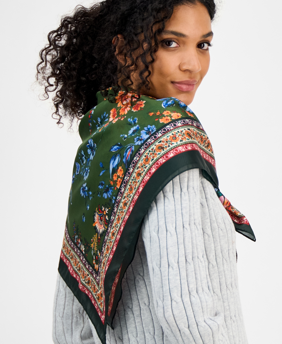 Giani Bernini Floral Square Scarf, Macy's Exclusive In Multi