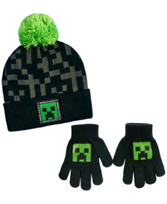 Minecraft Big Boys 2-Piece Pom Pom Hat and Gloves Set - Macy's