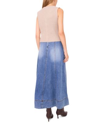 Women's V Neck Button Up Sweater Vest