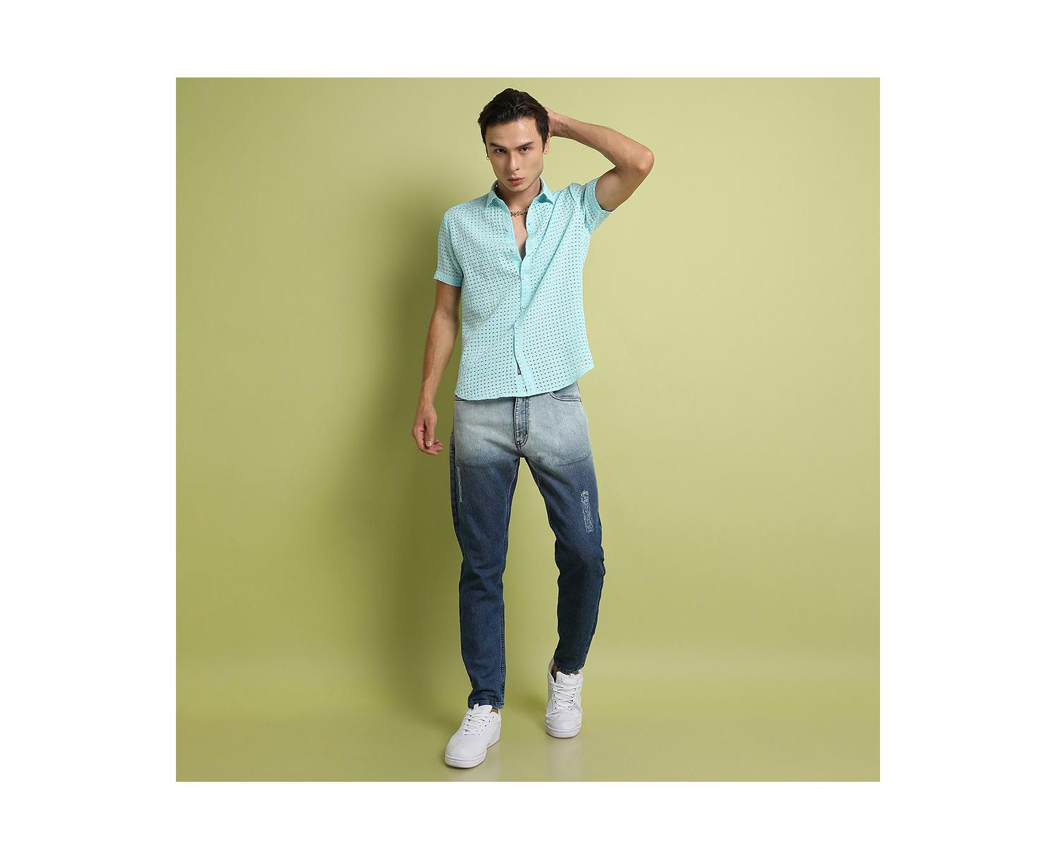 Men's See-Through Square Shirt