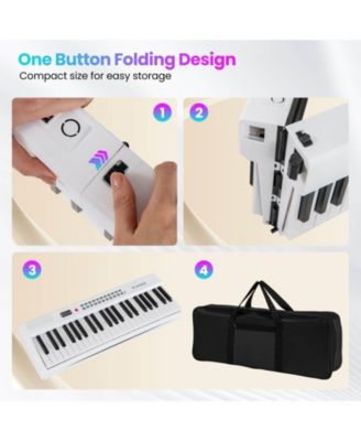 88 Key Folding Piano Keyboard with Wireless MIDI Dual Speakers 1000 Timbres