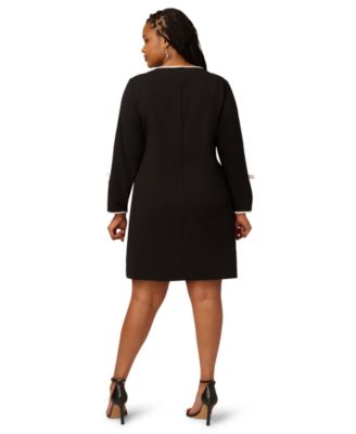 Plus Size 3/4-Sleeve Crewneck Dress