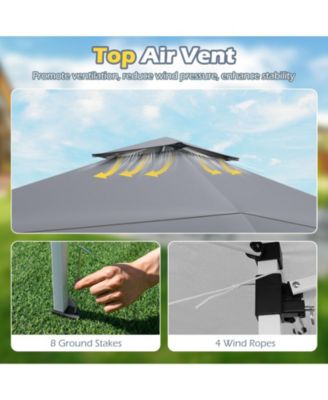 13 X 13 FT Pop up Gazebo with Portable Carrying Bag 8 Stakes and 4 Wind Ropes