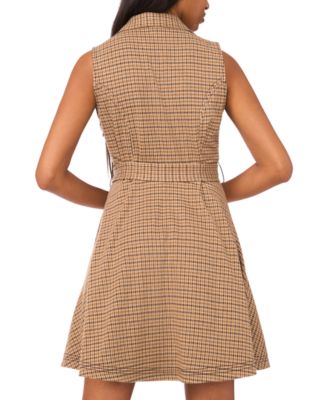 Petite Crossover V-Neck Belted Short Dress