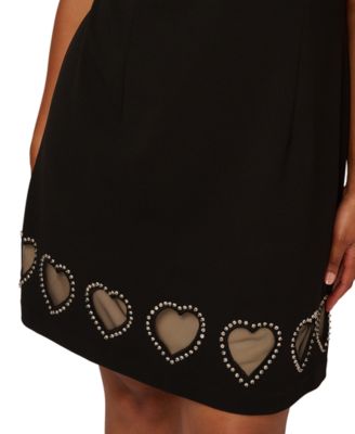 Plus Size Women's Beaded Knit Crepe Sheath Dress