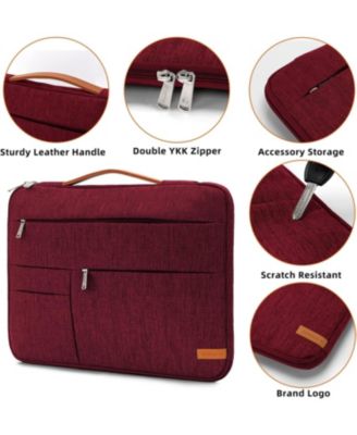 13.3 inch Laptop Sleeve Bag, Slim Shockproof Handbag, Computer Carrying Case Cover Compatible with MacBook Air/Pro,Acer Asus Dell HP Red