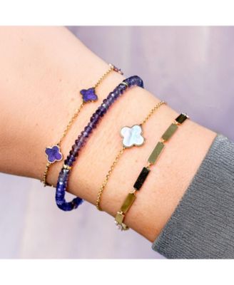 Iolite Bead Bracelet 14K Gold