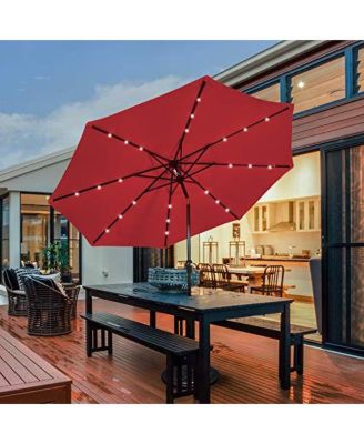10 Feet Outdoor Patio umbrella with Bright Solar LED Lights
