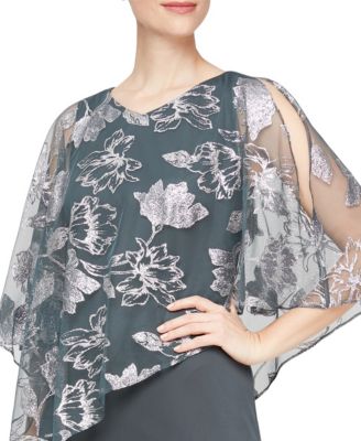 Women's Novelty Asymmetric Overlay Bodice Gown