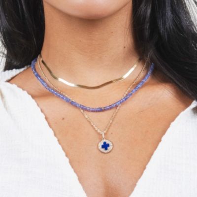 Mini Herringbone Necklace 14K Yellow Gold - 3 millimeters - 16 inches