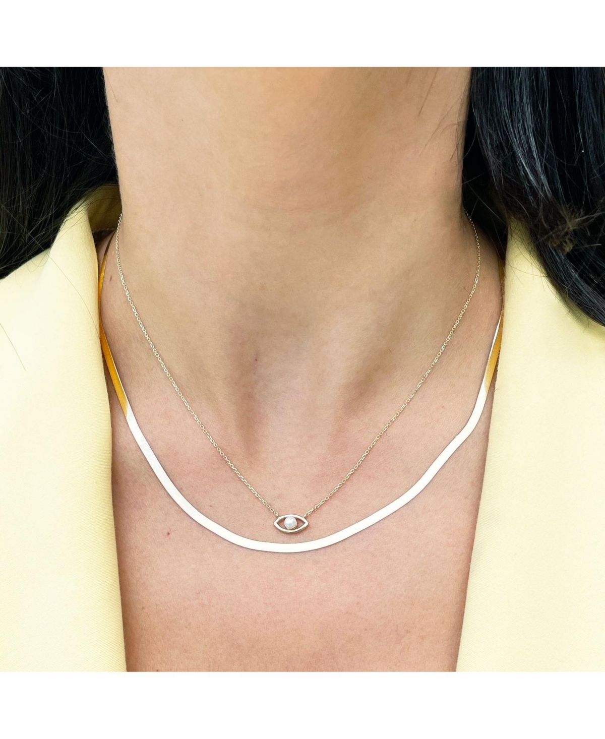 The Lovery Mini Herringbone Necklace 14K Gold - 3 millimeters