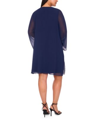 Plus-Size Women's V-Neck Midi Dress