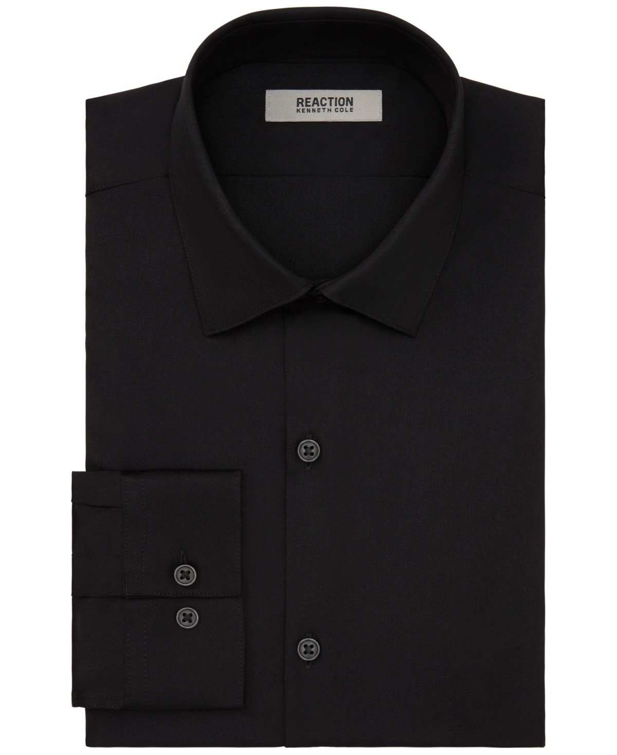 Kenneth Cole Reaction Men's Slim Fit Stretch Dress Shirt In Black