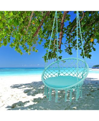 Hammock Swing Chair with Cushion Hanging Hardware Kit Indoor Outdoor